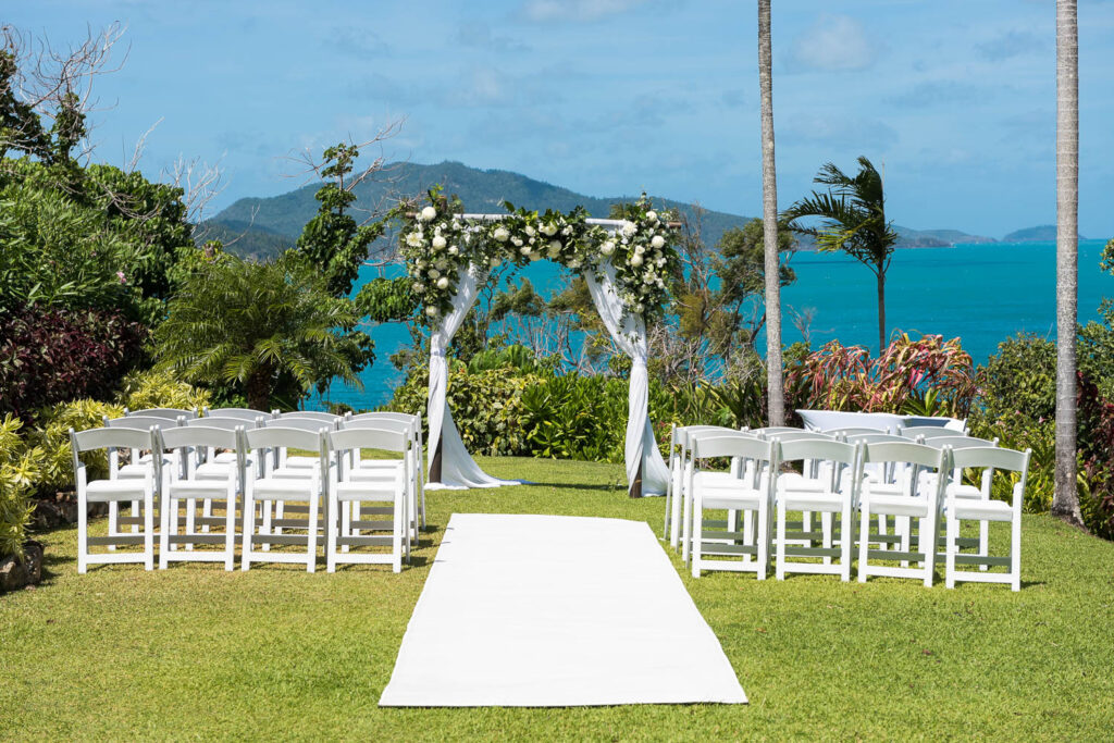 Wedding furniture arrangement at Hamilton Island